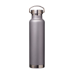 Recycled stainless steel bottle, double wall, screw lid, 650ml grey colour
