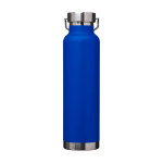 Recycled stainless steel bottle, double wall, screw lid, 650ml royal blue colour