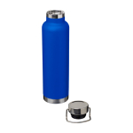Recycled stainless steel bottle, double wall, screw lid, 650ml royal blue colour