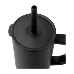 Thermal tumbler, silicone straw, anti-spill lid, 900ml black colour