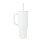 Thermal tumbler, silicone straw, anti-spill lid, 900ml white colour