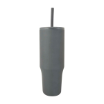 Thermal tumbler, silicone straw, anti-spill lid, 900ml grey colour