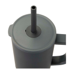 Thermal tumbler, silicone straw, anti-spill lid, 900ml grey colour