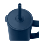 Thermal tumbler, silicone straw, anti-spill lid, 900ml navy-blue colour