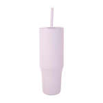 Thermal tumbler, silicone straw, anti-spill lid, 900ml lilac colour