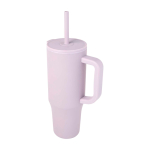 Thermal tumbler, silicone straw, anti-spill lid, 900ml lilac colour