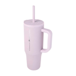Thermal tumbler, silicone straw, anti-spill lid, 900ml lilac colour