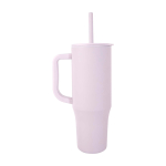 Thermal tumbler, silicone straw, anti-spill lid, 900ml lilac colour