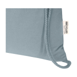 Recycled cotton and RPET drawstring backpack, 5L, 140 g/m2 grey colour close-up view 1
