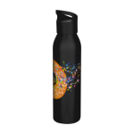Recycled stainless steel bottle, single wall, 650ml black colour