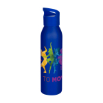 Recycled stainless steel bottle, single wall, 650ml blue colour