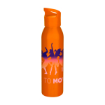 Recycled stainless steel bottle, single wall, 650ml orange colour