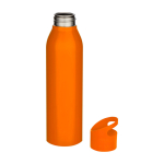 Recycled stainless steel bottle, single wall, 650ml orange colour
