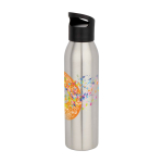 Recycled stainless steel bottle, single wall, 650ml light grey colour