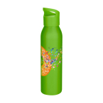 Recycled stainless steel bottle, single wall, 650ml neon green colour