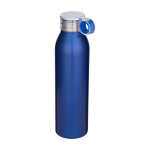 Recycled stainless steel bottle, round carry handle, 650ml royal blue colour