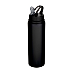 Recycled stainless steel bottle, single wall, 800ml black colour