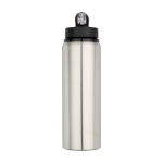 Recycled stainless steel bottle, single wall, 800ml grey colour