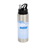 Recycled stainless steel bottle, single wall, 800ml grey colour