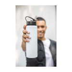 Recycled stainless steel bottle, single wall, 800ml grey colour