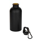 Recycled stainless steel bottle, matte finish, single wall, 400ml black colour