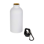 Recycled stainless steel bottle, matte finish, single wall, 400ml white colour