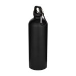 Recycled stainless steel bottle, matte finish, carabiner, 750ml black colour