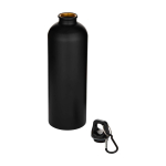 Recycled stainless steel bottle, matte finish, carabiner, 750ml black colour
