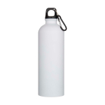 Recycled stainless steel bottle, matte finish, carabiner, 750ml white colour