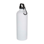 Recycled stainless steel bottle, matte finish, carabiner, 750ml white colour