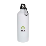 Recycled stainless steel bottle, matte finish, carabiner, 750ml white colour