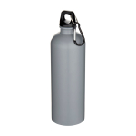 Recycled stainless steel bottle, matte finish, carabiner, 750ml grey colour