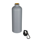 Recycled stainless steel bottle, matte finish, carabiner, 750ml grey colour