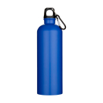 Recycled stainless steel bottle, matte finish, carabiner, 750ml royal blue colour