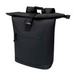 Roll-top waterproof laptop backpack, synthetic leather, 15” black colour