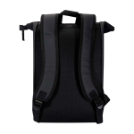 Roll-top waterproof laptop backpack, synthetic leather, 15” black colour