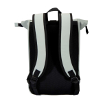Roll-top waterproof laptop backpack, synthetic leather, 15” grey colour