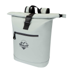 Roll-top waterproof laptop backpack, synthetic leather, 15” grey colour