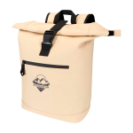 Roll-top waterproof laptop backpack, synthetic leather, 15” ivory colour