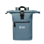 Roll-top waterproof laptop backpack, synthetic leather, 15”