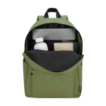 Eco urban backpack, water-repellent, 16L, fits 14” laptop olive green colour