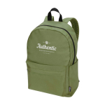 Eco urban backpack, water-repellent, 16L, fits 14” laptop olive green colour
