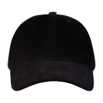 Classic versatile cap, recycled corduroy, 6 panels, 280 g/m2 black colour