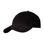 Classic versatile cap, recycled corduroy, 6 panels, 280 g/m2 black colour