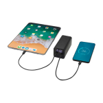 Recycled aluminium power bank, laptop-ready, 20,000 mAh black colour