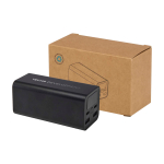 Recycled aluminium power bank, laptop-ready, 20,000 mAh black colour
