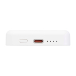 Magnetic wireless power bank, recycled plastic, 5,000 mAh white colour