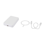 Magnetic wireless power bank, recycled plastic, 5,000 mAh white colour