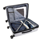 Expandable trolley, recycled plastic, impact-resistant silver colour