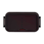 Plastic lunch box, matching cutlery, large compartment red colour